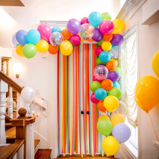 Greentek; Multicolor Neon Balloon Arch Garland Kit(Baby Shower, Birthday); Category:Latex Balloons; Image:1